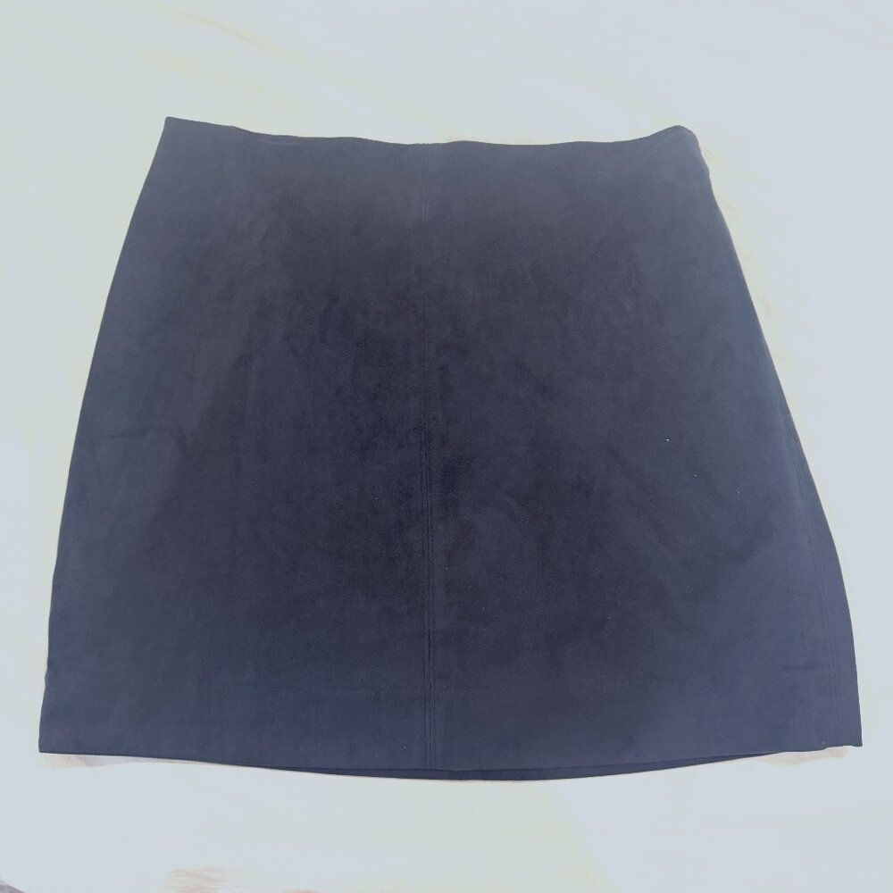 NWT J Crew Faux Navy Blue Suede Skirt Size 10